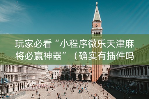 玩家必看“小程序微乐天津麻将必赢神器”（确实有插件吗)