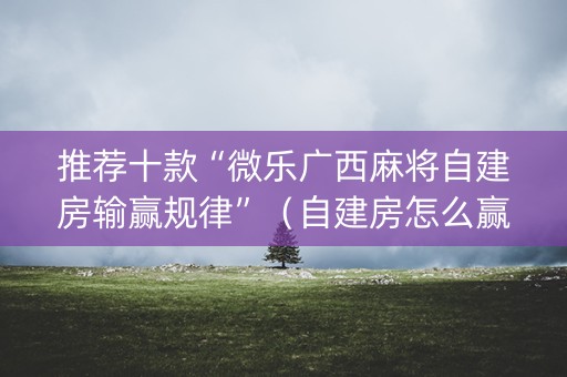 推荐十款“微乐广西麻将自建房输赢规律”（自建房怎么赢)