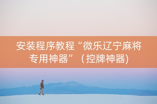 安装程序教程“微乐辽宁麻将专用神器”（控牌神器)