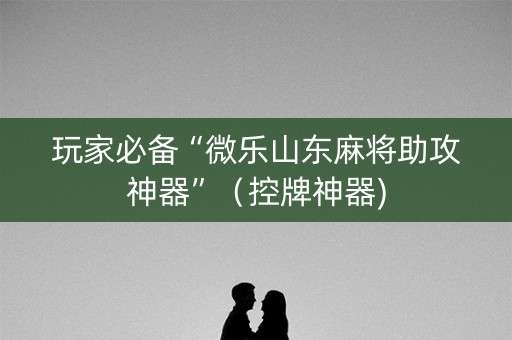 玩家必备“微乐山东麻将助攻神器”（控牌神器)