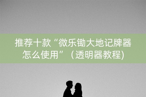 推荐十款“微乐锄大地记牌器怎么使用”（透明器教程)