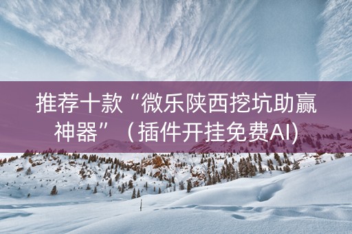 推荐十款“微乐陕西挖坑助赢神器”（插件开挂免费AI)