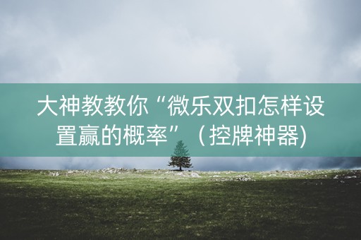 大神教教你“微乐双扣怎样设置赢的概率”（控牌神器)