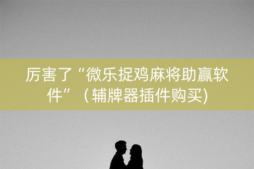厉害了“微乐捉鸡麻将助赢软件”（辅牌器插件购买)