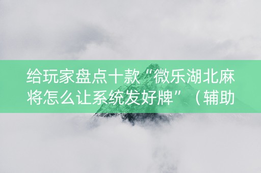 给玩家盘点十款“微乐湖北麻将怎么让系统发好牌”（辅助器下载)