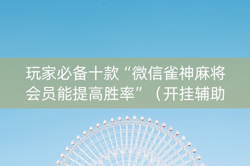 玩家必备十款“微信雀神麻将会员能提高胜率”（开挂辅助器插件)