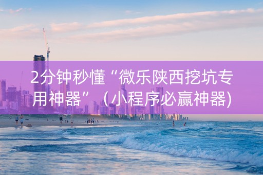 2分钟秒懂“微乐陕西挖坑专用神器”（小程序必赢神器)