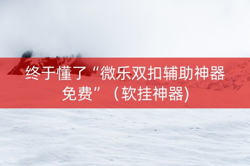终于懂了“微乐双扣辅助神器免费”（软挂神器)