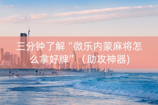 三分钟了解“微乐内蒙麻将怎么拿好牌”（助攻神器)
