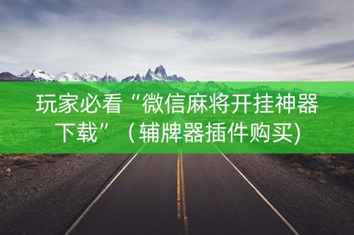 玩家必看“微信麻将开挂神器下载”（辅牌器插件购买)