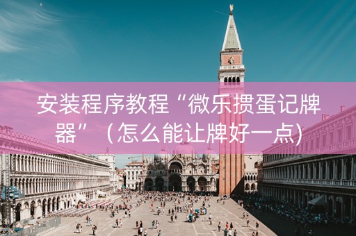 安装程序教程“微乐掼蛋记牌器”（怎么能让牌好一点)