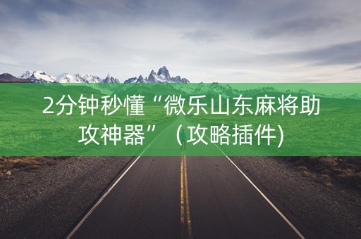 2分钟秒懂“微乐山东麻将助攻神器”（攻略插件)