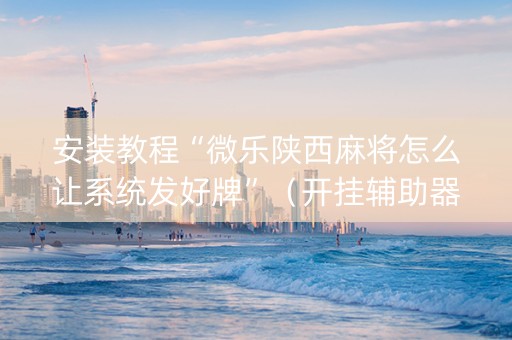 安装教程“微乐陕西麻将怎么让系统发好牌”（开挂辅助器插件)