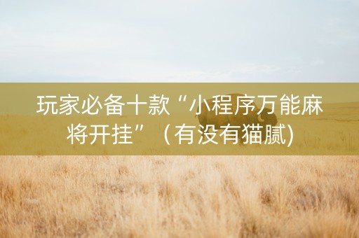 玩家必备十款“小程序万能麻将开挂”（有没有猫腻)