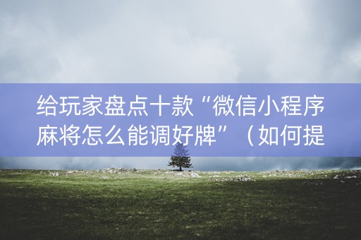 给玩家盘点十款“微信小程序麻将怎么能调好牌”（如何提高胜率)