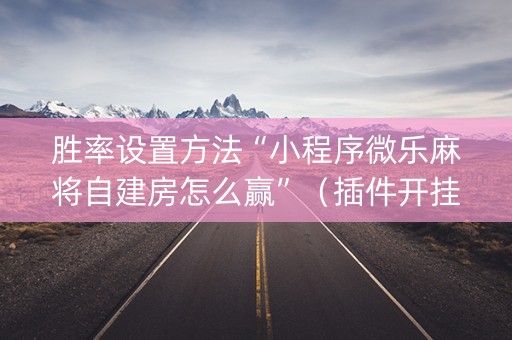胜率设置方法“小程序微乐麻将自建房怎么赢”（插件开挂免费AI)