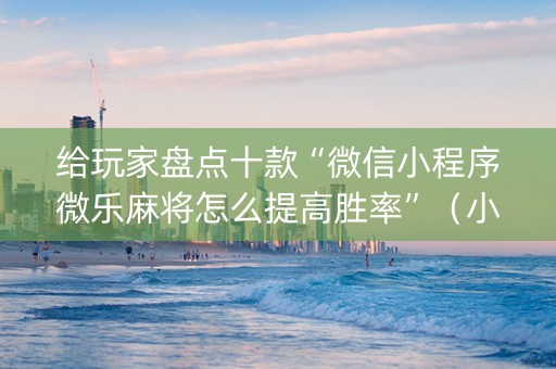 给玩家盘点十款“微信小程序微乐麻将怎么提高胜率”（小程序控牌器)