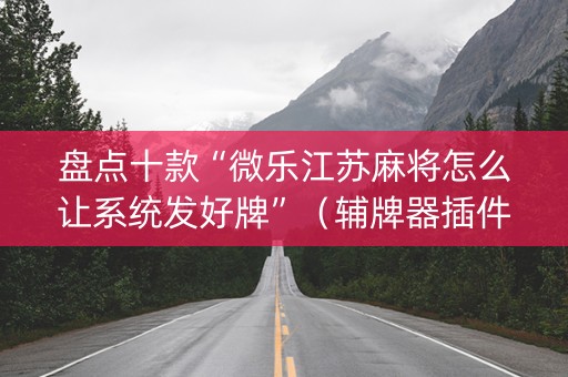 盘点十款“微乐江苏麻将怎么让系统发好牌”（辅牌器插件购买)