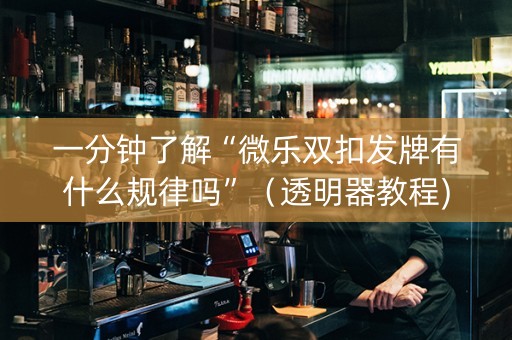 一分钟了解“微乐双扣发牌有什么规律吗”（透明器教程)