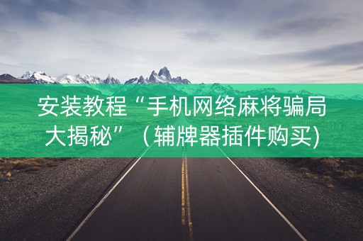 安装教程“手机网络麻将骗局大揭秘”（辅牌器插件购买)
