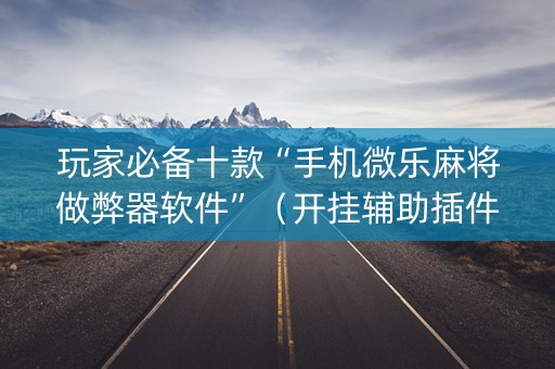 玩家必备十款“手机微乐麻将做弊器软件”（开挂辅助插件)