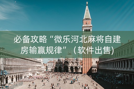 必备攻略“微乐河北麻将自建房输赢规律”（软件出售)