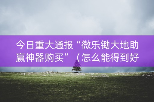 今日重大通报“微乐锄大地助赢神器购买”（怎么能得到好牌)