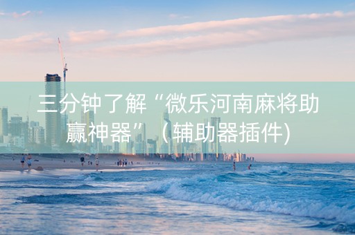 三分钟了解“微乐河南麻将助赢神器”（辅助器插件)