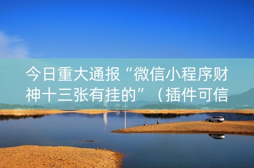 今日重大通报“微信小程序财神十三张有挂的”（插件可信吗)