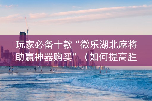 玩家必备十款“微乐湖北麻将助赢神器购买”（如何提高胜率)