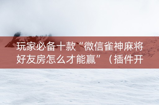 玩家必备十款“微信雀神麻将好友房怎么才能赢”（插件开挂免费AI)