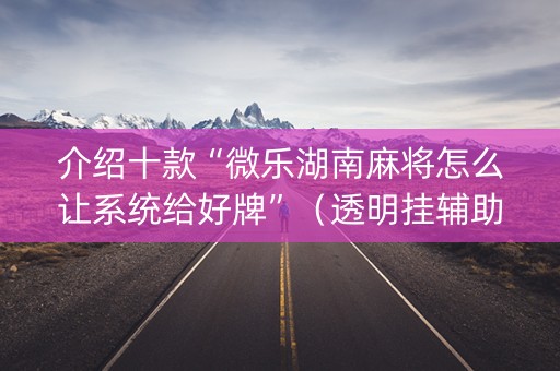 介绍十款“微乐湖南麻将怎么让系统给好牌”（透明挂辅助器)