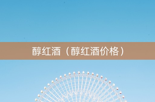醇红酒（醇红酒价格）