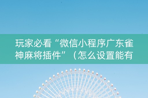 玩家必看“微信小程序广东雀神麻将插件”（怎么设置能有好牌)