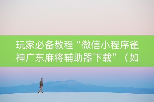玩家必备教程“微信小程序雀神广东麻将辅助器下载”（如何提高胜率)