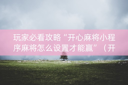 玩家必看攻略“开心麻将小程序麻将怎么设置才能赢”（开挂辅助器脚本)