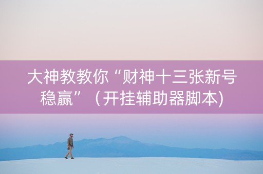 大神教教你“财神十三张新号稳赢”（开挂辅助器脚本)