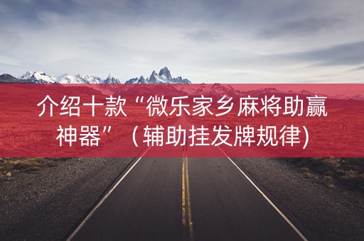 介绍十款“微乐家乡麻将助赢神器”（辅助挂发牌规律)