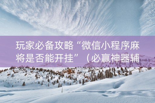 玩家必备攻略“微信小程序麻将是否能开挂”（必赢神器辅助器)