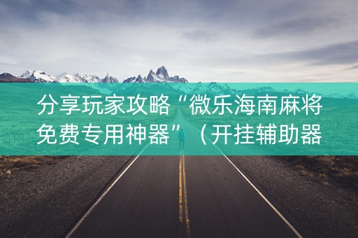 分享玩家攻略“微乐海南麻将免费专用神器”（开挂辅助器插件)