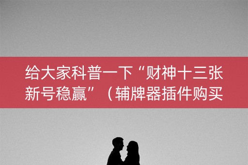 给大家科普一下“财神十三张新号稳赢”（辅牌器插件购买)