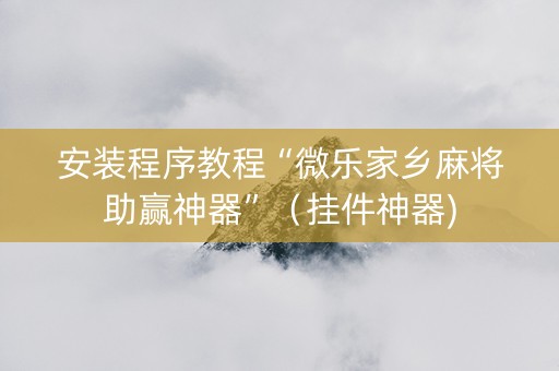 安装程序教程“微乐家乡麻将助赢神器”（挂件神器)