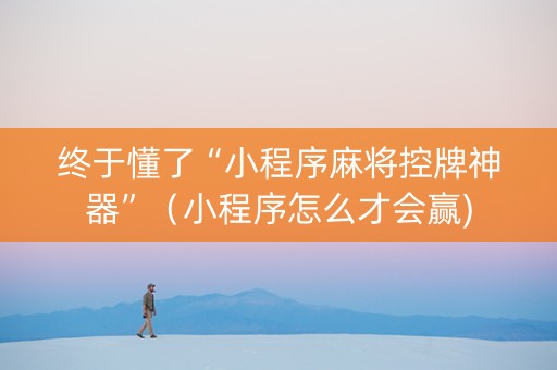 终于懂了“小程序麻将控牌神器”（小程序怎么才会赢)