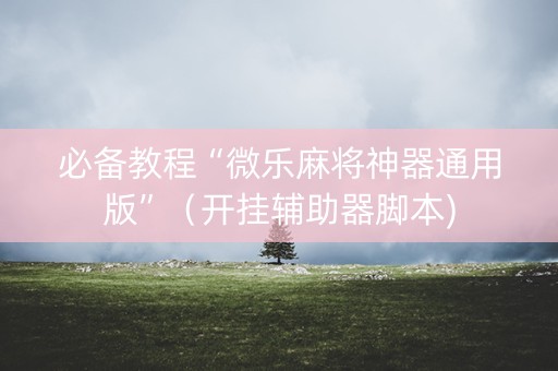 必备教程“微乐麻将神器通用版”（开挂辅助器脚本)