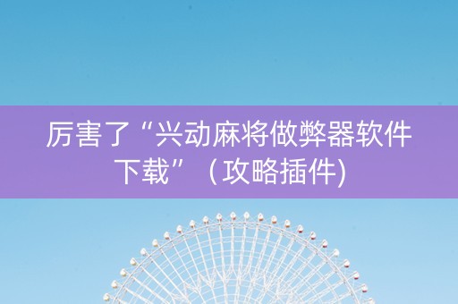 厉害了“兴动麻将做弊器软件下载”（攻略插件)