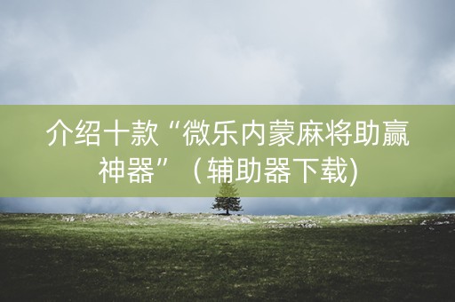 介绍十款“微乐内蒙麻将助赢神器”（辅助器下载)
