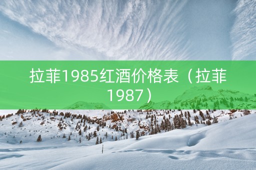 拉菲1985红酒价格表（拉菲1987）