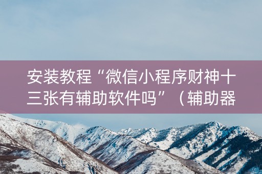 安装教程“微信小程序财神十三张有辅助软件吗”（辅助器插件)