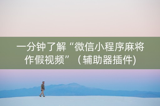 一分钟了解“微信小程序麻将作假视频”（辅助器插件)