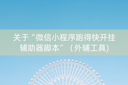 关于“微信小程序跑得快开挂辅助器脚本”（外辅工具)
